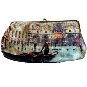 Vintage Diesel Spare Parts Venice Gondola Velvet Clutch Bag Y2K Blue Rare REPAIR